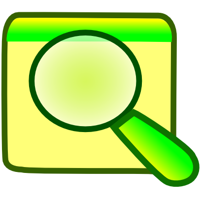 Download free yellow green square magnifying glass icon